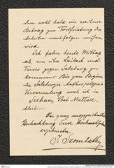 Nachlass Franz Steindachner, Brief von Josef Szombathy an Franz Steindachner (12.08.1905), Inv.Nr. 534.06, Seite 4